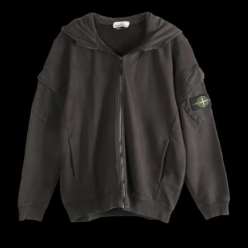 Stone Island Casual Hooded Zip Up Hoodie Sweater Lead Grey