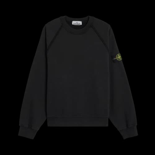 Stone Island Brushed Organic Cotton Fleece Sweatshirt 'Black'