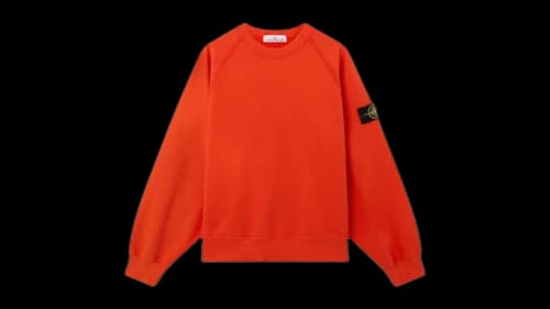 Stone Island Brushed Organic Cotton Fleece 6100022 Sweatshirt Scarlet