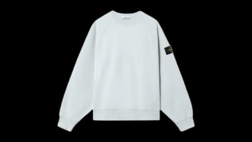 Stone Island Brushed Organic Cotton Fleece 6100022 Sweatshirt Sky Blue