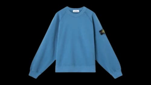 Stone Island Brushed Organic Cotton Fleece 6100022 Sweatshirt Steel Blue