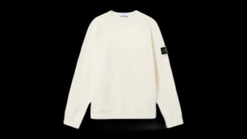 Stone Island Brushed Organic Cotton Fleece 6100028 Sweatshirt Pearl Grey