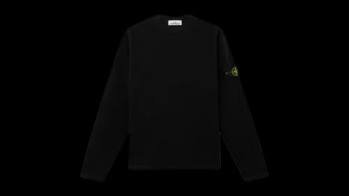 Stone Island Ribbed Wool Nylon 6100044 Sweatshirt Black
