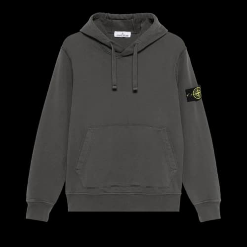 Stone Island Garment Dyed Fleece Hoodie 'Charcoal'