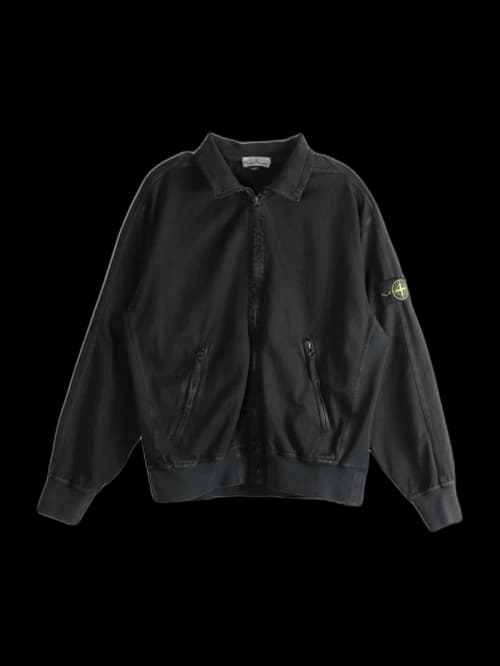 Stone Island Timeless High Collar Zip Up Cardigan Black