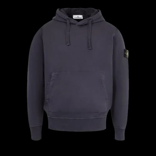 Stone Island Regular Fit Hooded Sweatshirt With Pouch Pocket 'Ink'