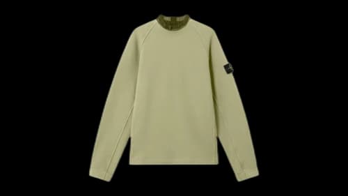 Stone Island Organic Cotton Diagonal Fleece 6100081 Sweatshirt Sage Green