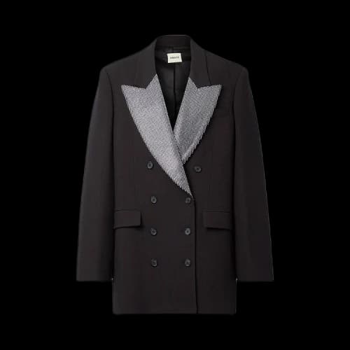 Khaite Balton Jacket With Crystals 'Dark Brown'