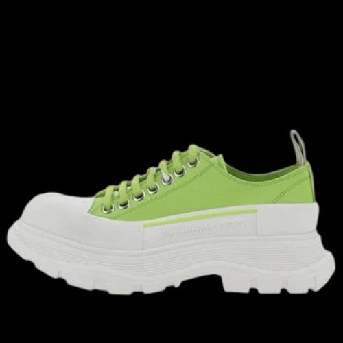 Alexander McQueen Tread Slick Low Lace Up 'Lime Green White' (Women's)