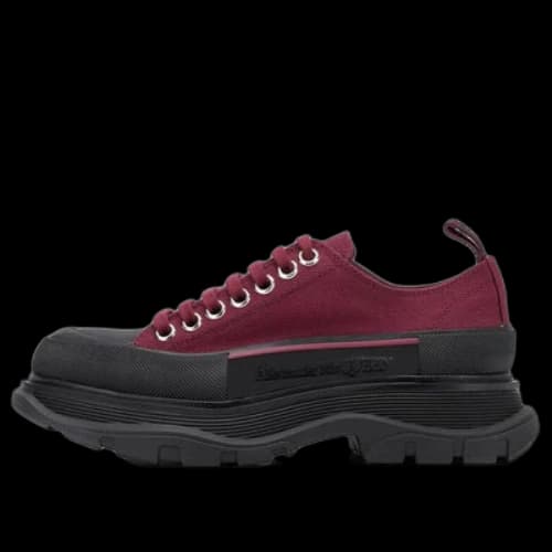 Alexander McQueen Tread Slick Canvas Lace Up Shoes 'Burgundy Black' (Women's)