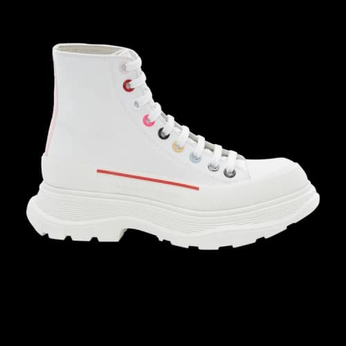 Alexander McQueen Tread Slick Boot 'White Multi-Colored Eyelets' (Women's)