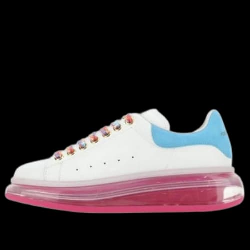 Alexander McQueen Oversized Leather Sneaker 'White Fuchsia' (Women's)