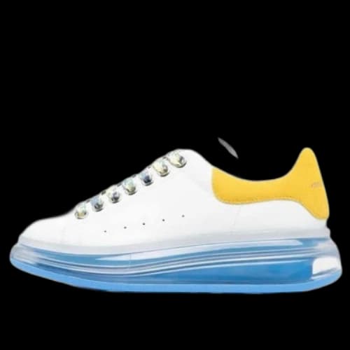 Alexander McQueen Clear Oversole Larry Sneakers 'White Blue Yellow' (Women's)