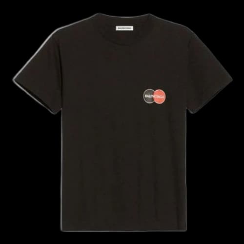Balenciaga Uniform Logo Printing Retro Small Slim Fit Short Sleeve Black