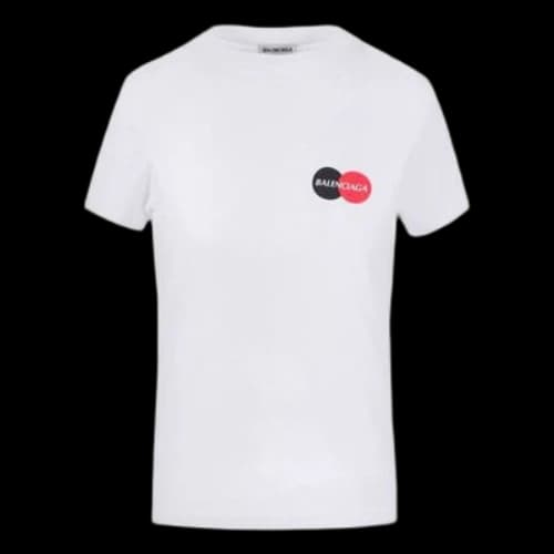 Balenciaga Printing Round-neck Short Sleeve White