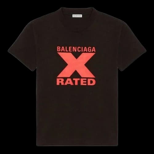 Balenciaga X-Rated Small Slim Fit Short Sleeve Black