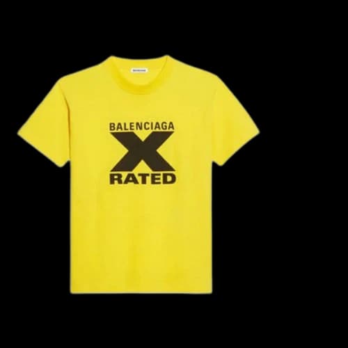 Balenciaga X-Rated Small Slim Fit Short Sleeve Yellow