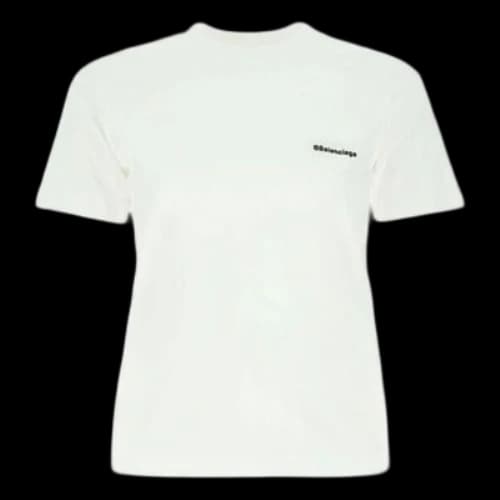 Balenciaga SS21 Logo Round-neck Short Sleeve White