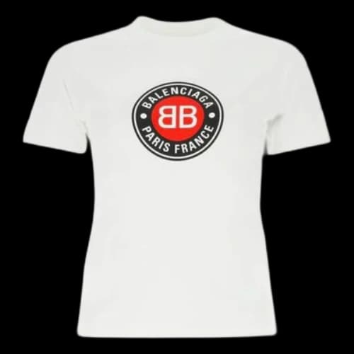 Balenciaga Cotton Printing Short Sleeve White