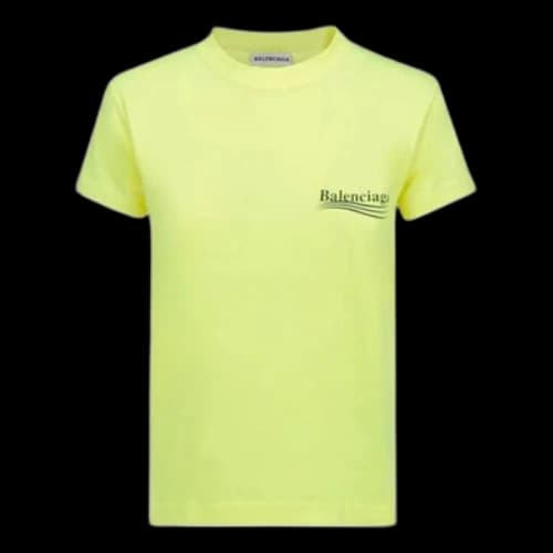 Balenciaga Logo Printing Round-neck Yellow