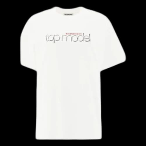 Balenciaga Lens Alphabet Printing Short Sleeve White