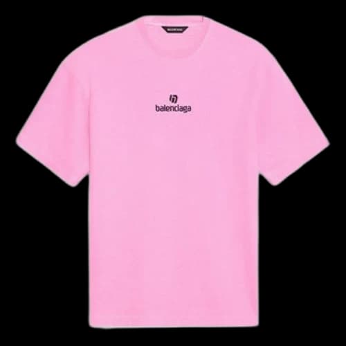 Balenciaga Sponsor Round-neck Tee Pink/Red