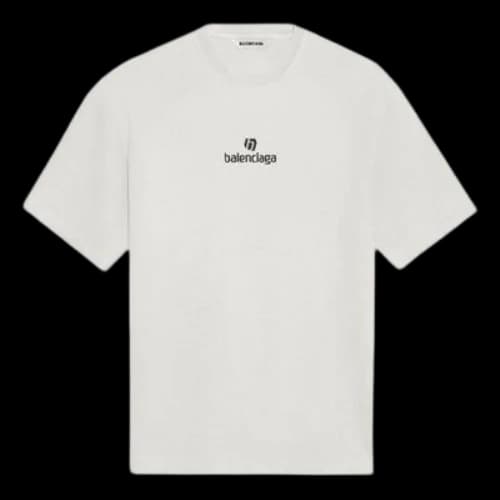 Balenciaga Sponsor Logo Round-neck Tee White