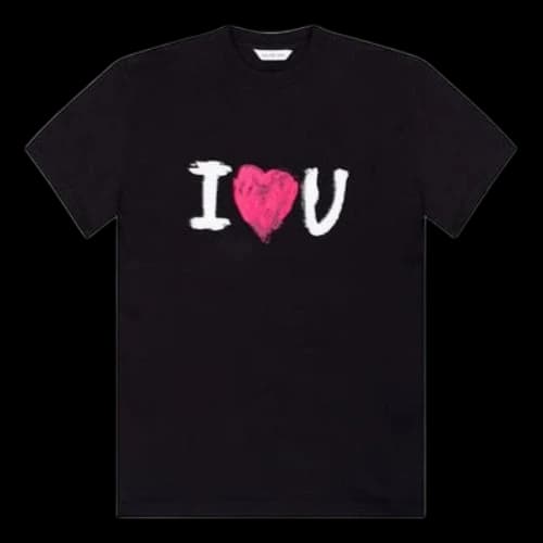 Balenciaga I Love U Printing Short Sleeve Black