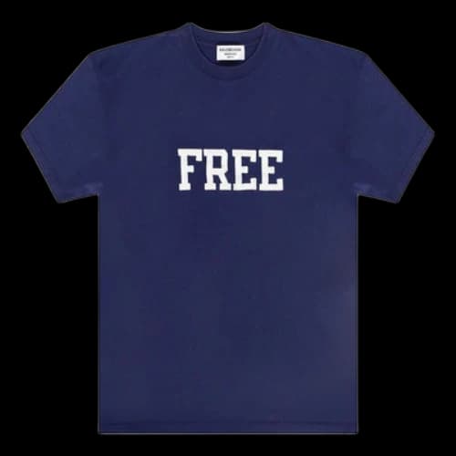 Balenciaga Free Logo T-Shirt 'Navy'