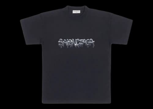 Balenciaga Women's Slime Medium Fit Vintage T-Shirt Black