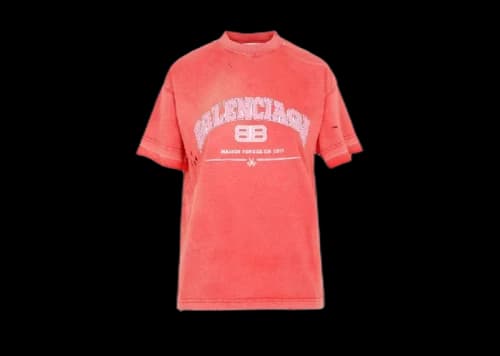 Balenciaga Women's Maison Balenciaga Medium Fit T-shirt Red