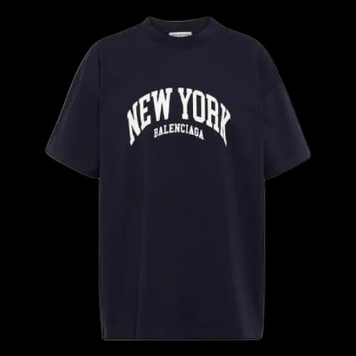 Balenciaga Cities New York T-Shirt Medium Fit 'Dark Blue'