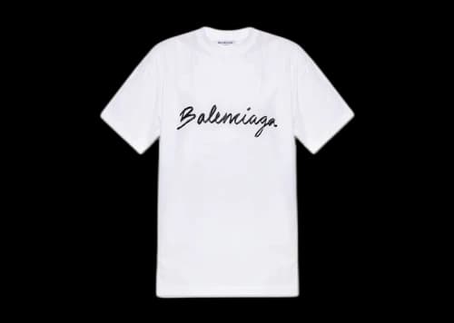 Balenciaga Women's Script Logo T-shirt White/Black