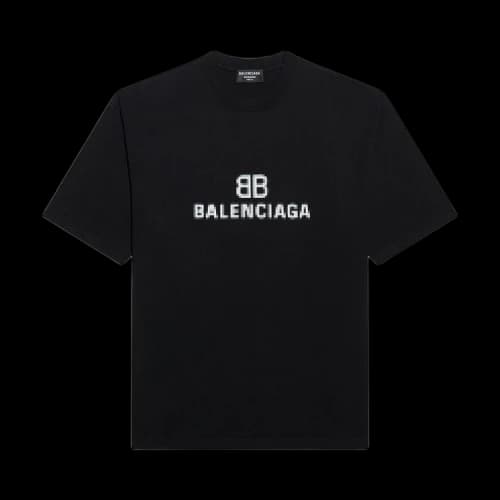 Balenciaga BB Pixel Medium Fit T-Shirt 'Black/White'