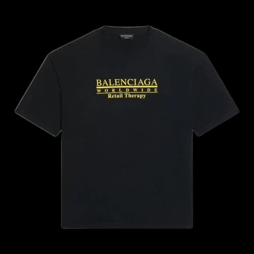Balenciaga Retail Therapy Medium Fit T-Shirt 'Black/Yellow'