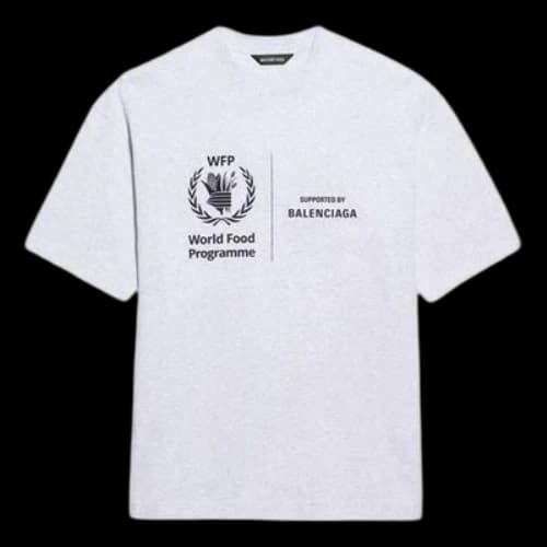 Balenciaga x WFP 1st Generation Crossover Printing Logo Round Neck Pullover Short Sleeve Gray