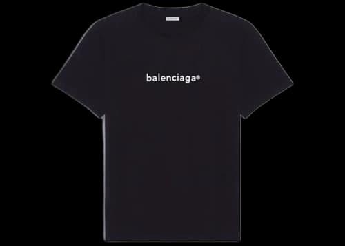 Balenciaga Mens New Copyright Medium Fit T-shirt Black