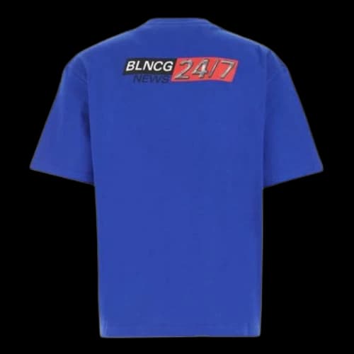 Balenciaga Solid Color Casual Cozy Cotton Large Short Sleeve Blue