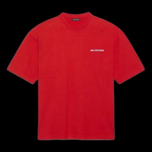 Balenciaga Large Logo Retro Short Sleeve Red