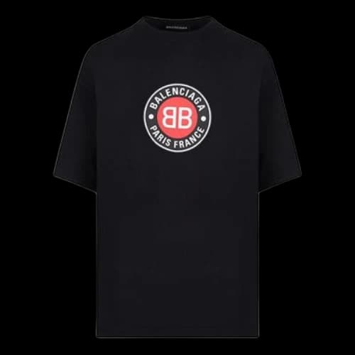 Balenciaga BLogo Printing Short Sleeve Black