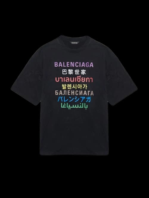 Balenciaga Languages Medium Fit T-shirt Black