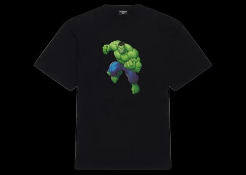 Balenciaga Hulk 2021 MARVEL Medium Fit T-shirt Black