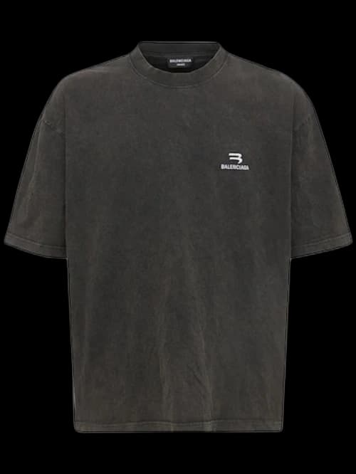 Balenciaga Mens B Medium Fit T-shirt Vintage Black