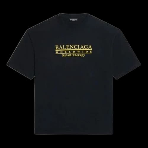 Balenciaga Retail Therapy T-Shirt Medium Fit 'Black Yellow'
