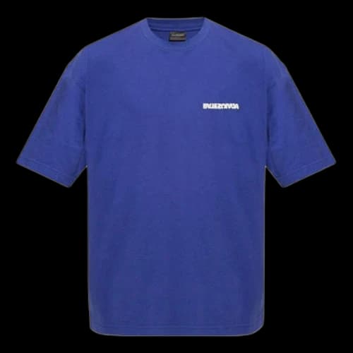 Balenciaga Logo T-Shirt Medium Fit 'Indigo'