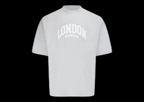 Balenciaga Cities London Medium Fit T-Shirt Gray/White