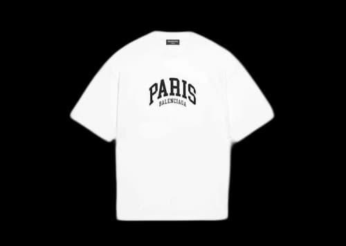Balenciaga Mens Cities Paris Medium Fit T-shirt White