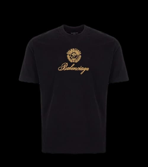 Balenciaga Qixi Crest Medium Fit T-Shirt Black