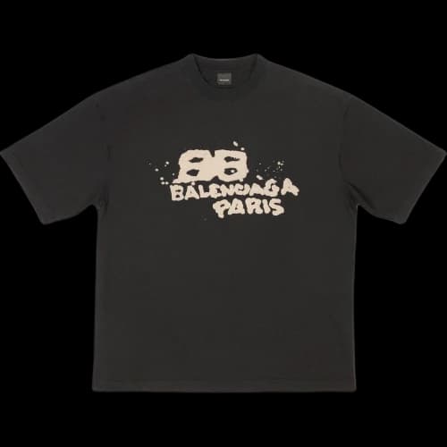 Balenciaga Hand-Drawn BB Icon T-Shirt Medium Fit 'Black'