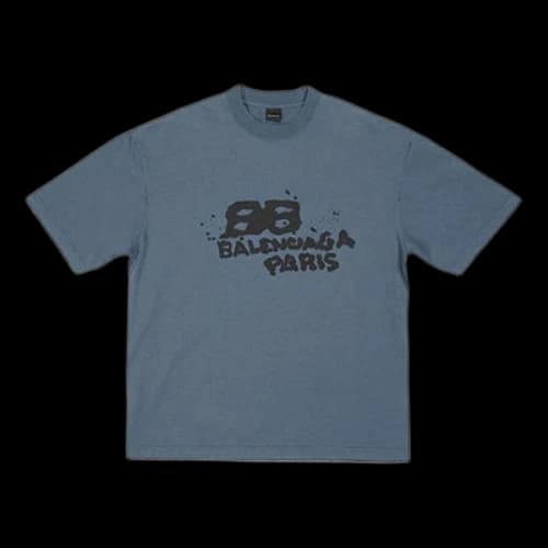 Balenciaga Hand-Drawn BB Icon T-Shirt Medium Fit 'Blue Black'